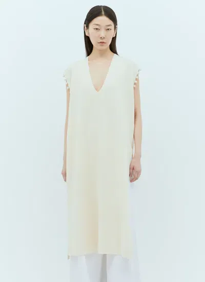 Max Mara Knitted Midi Dress In Cream