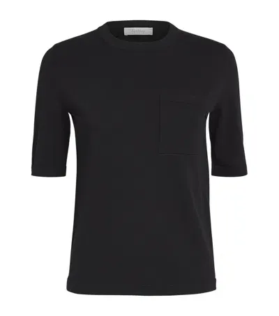 Max Mara Knitted T-shirt In Black