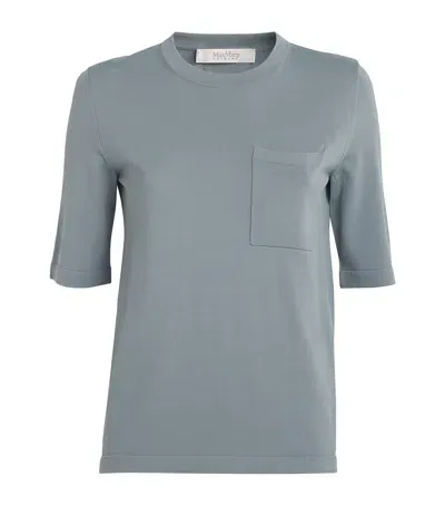 Max Mara Knitted T-shirt In Blue