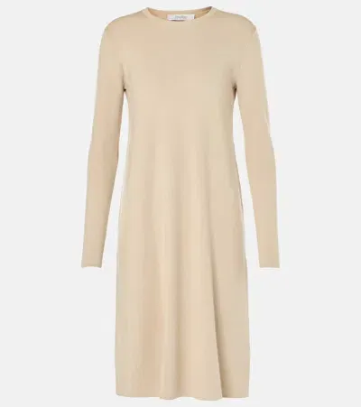 Max Mara Leisure Knitted Minidress In Neutrals