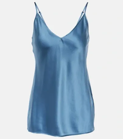 Max Mara Leisure Lucca Silk-blend Tank Top In Blue