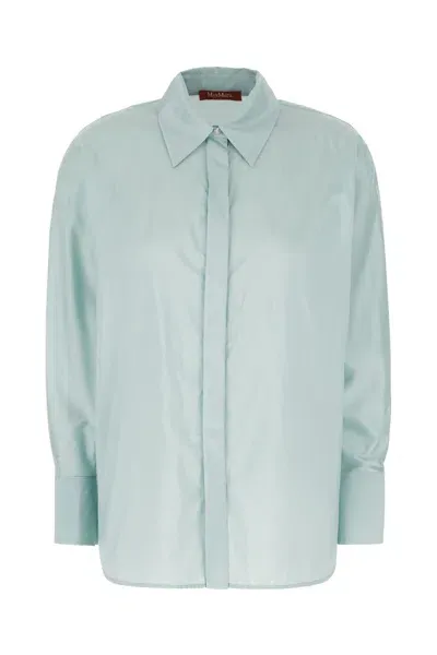 Max Mara Light Blue Polyester Blend Shirt