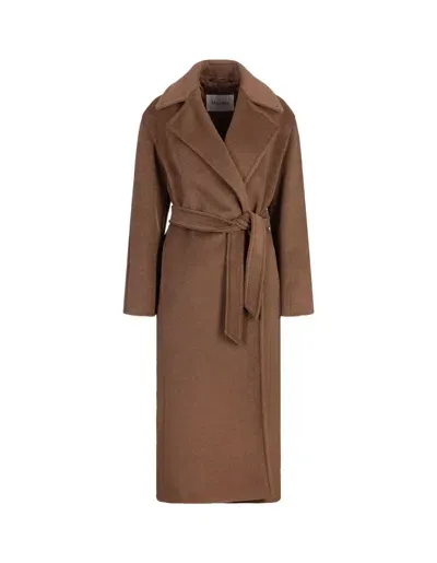 Max Mara Fragore Coat In Cuoio