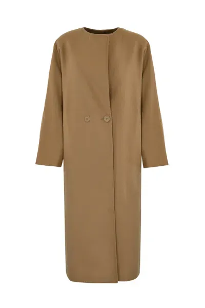 Max Mara Limone Coat In Wool And Cashmere In Cammello