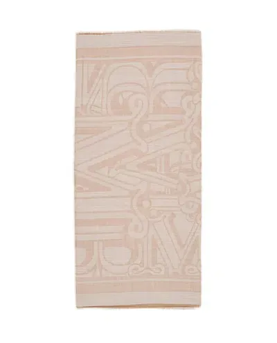 Max Mara Logo Detailed Fringed Edge Scarf In Multi