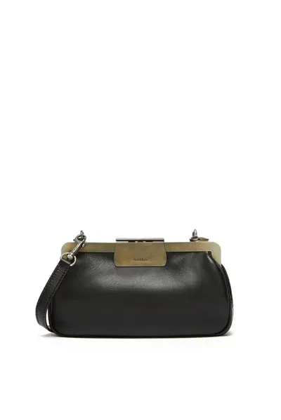 Max Mara Logo Detailed Shoulder Bag In Black