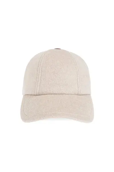 Max Mara Logo Embroidered Baseball Cap In Beige