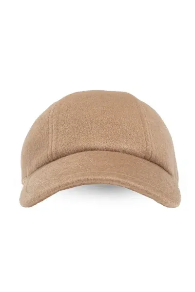 Max Mara Logo Embroidered Baseball Cap In Beige