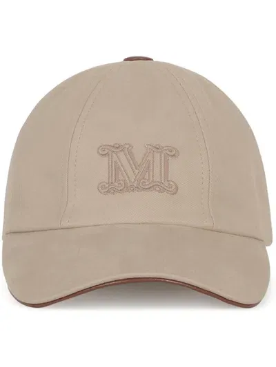 Max Mara Logo-embroidered Baseball Cap In Neutrals