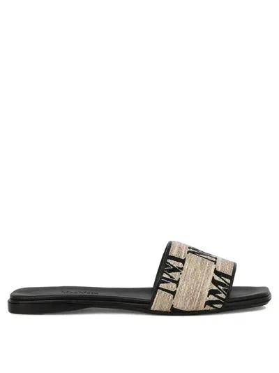 Max Mara Logo Sandals In Beige