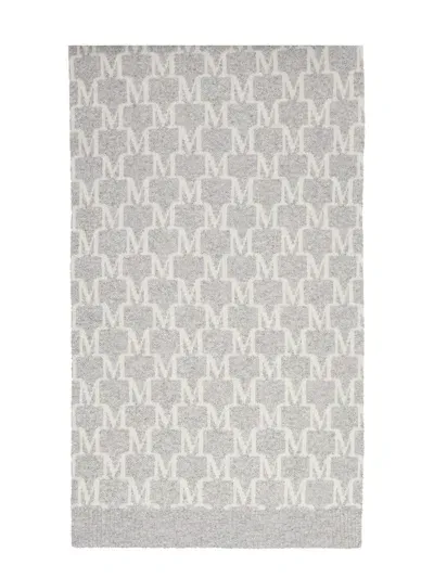 Max Mara Logo Scarf In Grey