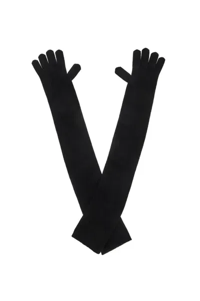 Max Mara Long Cashmere Gloves For Women In Black