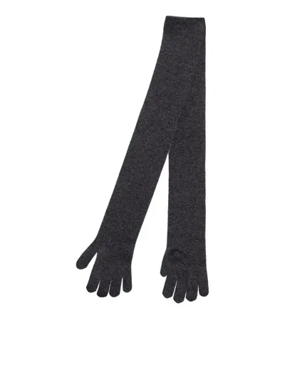 Max Mara Long Gloves In Black