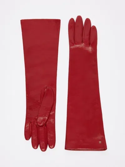 Max Mara Long Nappa-leather Gloves In 002