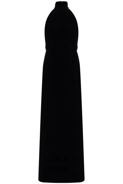 Max Mara Long Velvet Dress In Armida Style In Black