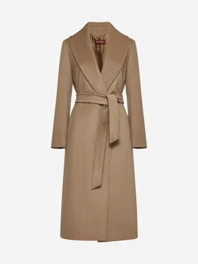 Max Mara Loriana Belted Wool Coat In Beige