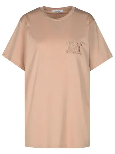 Max Mara Mango Nude Cotton T-shirt In Cream