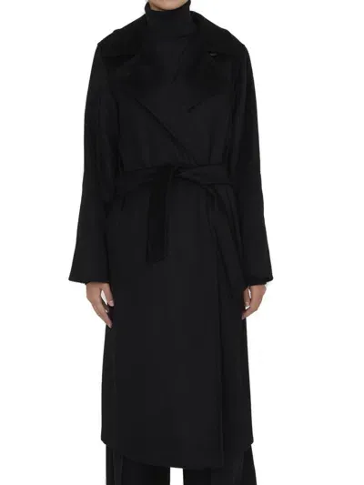 Max Mara Manuela Icon Belted Long-sleeved Coat In Nero