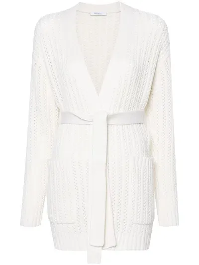 Max Mara Balzac Open-front Cardigan In White