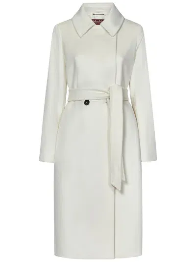 Max Mara Maxmara Studio Bcollag Coat In White