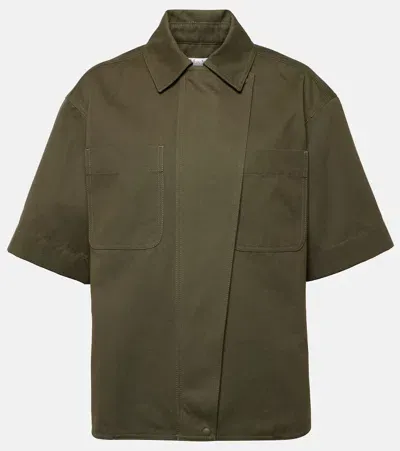 Max Mara Mela Zip-front Shirt In Olive Green