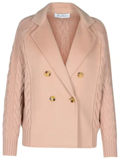 Max Mara 'micio' Pink Wool Blend Cardigan