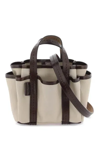 Max Mara Mini Garden Tote Bag In Brown,beige