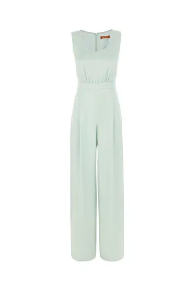 Max Mara Mint Green Acetate Blend Jumpsuit