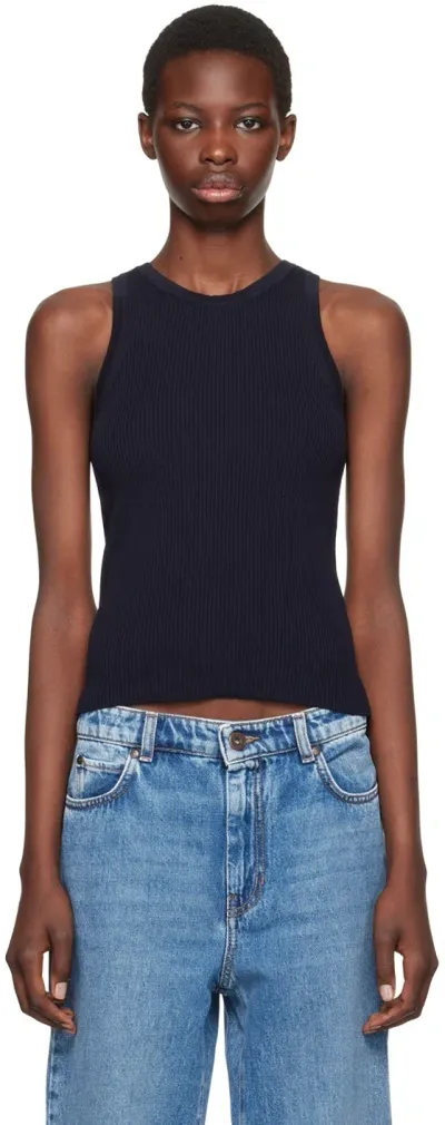 Max Mara Navy Amburgo Tank Top In 003 Ultramarine