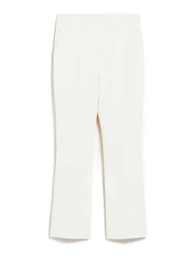 Max Mara Nepeta Ankle-length Trousers In Wool Crepe In White