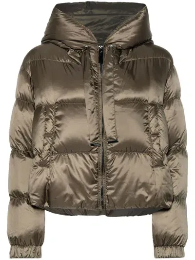 Max Mara Seie Waterproof Down Jacket In Green