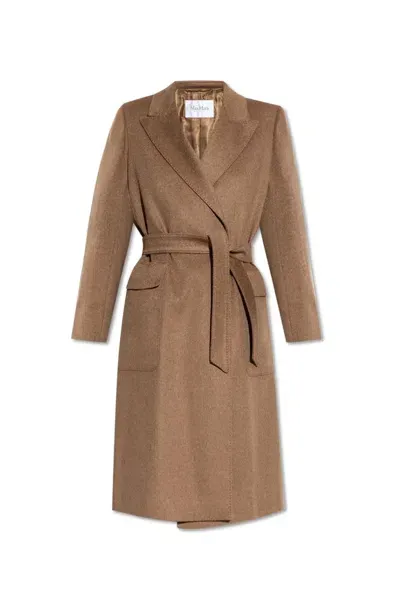 Max Mara Nyssa Belted Coat In Brown