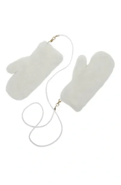 Max Mara Ombrato Teddy Mitts In Off White