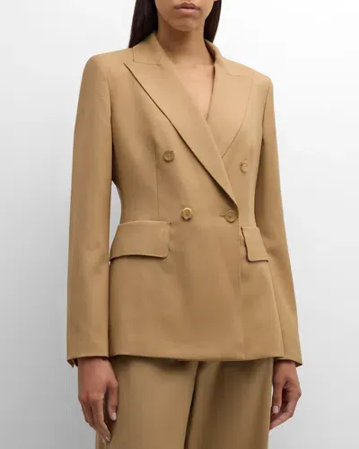 Max Mara Osanna Double-breasted Jacket In Honey