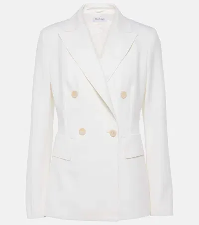 Max Mara Osanna Virgin Wool Gabardine Blazer In White