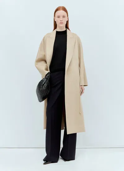 Max Mara Oversized Cashmere Coat In Beige