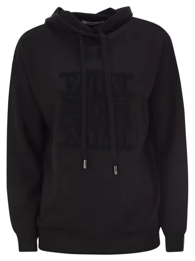 Max Mara Pamir Wool Hoodie In Black