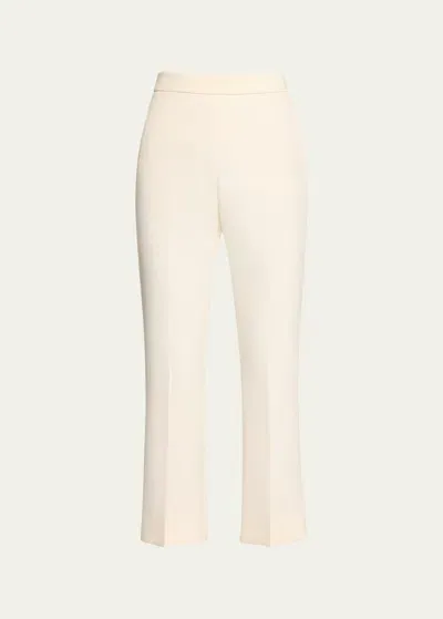 Max Mara Parata Cropped Flare Trousers In Vanilla