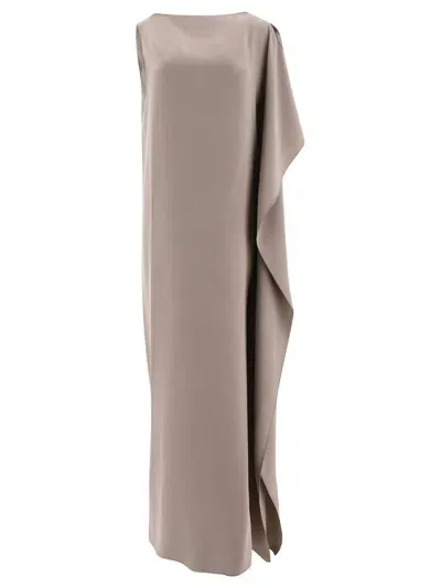 Max Mara Crepe-de-chine Gown In Grey