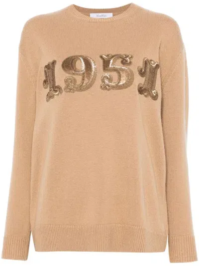 Max Mara Plata Sweater In Nude & Neutrals