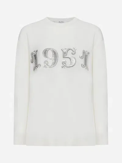 Max Mara Plata Wool And Cashmere Sweater In White