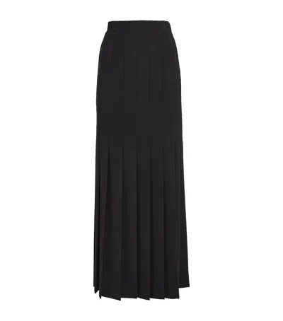 Max Mara Pleated Maxi Skirt In Black