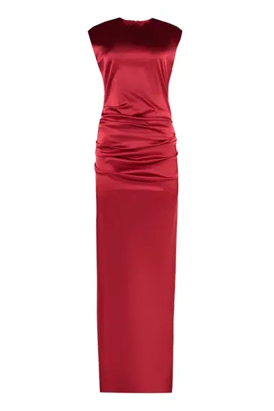 Max Mara Rea Satin Dress In Red