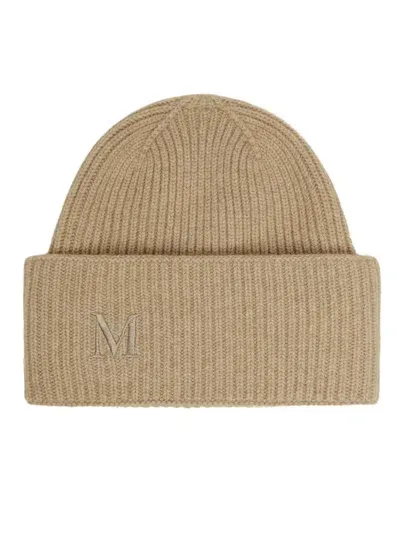 Max Mara Retina Beanie Accessories In Beige