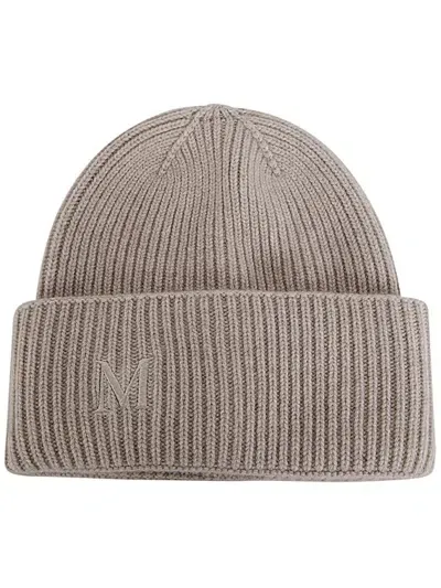 Max Mara Retina Beanie Accessories In Beige