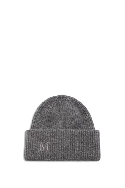 Max Mara Retina Cashmere Beanie In Grigio Melange