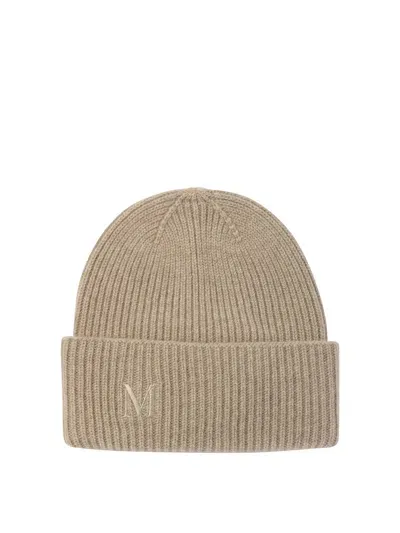 Max Mara Ribbed Cashmere Beanie In Brown