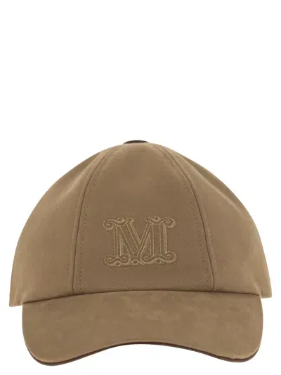 Max Mara Rienza Fabric Baseball Cap In Brown