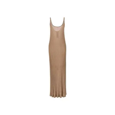 Max Mara Ritmo Lurex Long Dress In Beige