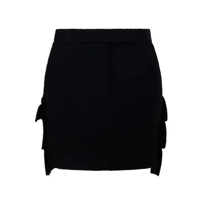 Max Mara Ruffle Detailed Mini Skirt In Nero